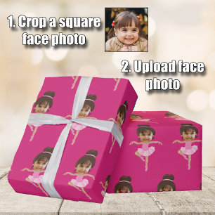 Papier Cadeau Jolie petite fille ballerine photo personnalisée p
