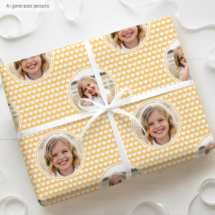 Papier Cadeau Jolie photo d'anniversaire pour enfants avec coeur