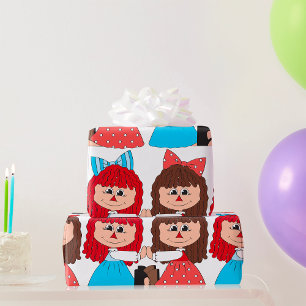 Papier Cadeau Jolie poupée de sac Amis Filles avec des vaches et