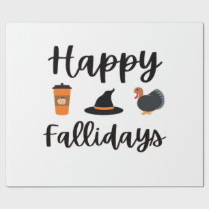 Papier Cadeau Jolie saison d'automne Joyeux Fallidays Action de