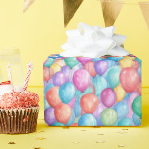 Papier Cadeau Jolie soirée motif de ballon carrelé