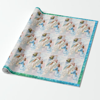 Papier Cadeau Jolies Anges Avec Papier À Cloche