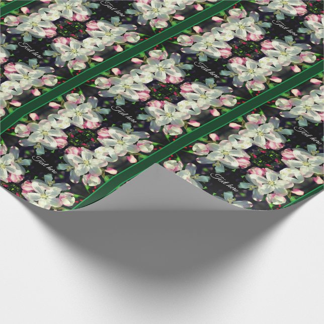 Papier Cadeau Jolies fleurs de fleurs de printemps personnalisée (Coin)