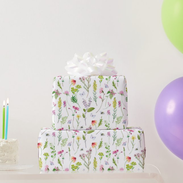 Papier Cadeau Jolies Fleurs de Jardin Art Botanique Floral (Cadeaux de fête)