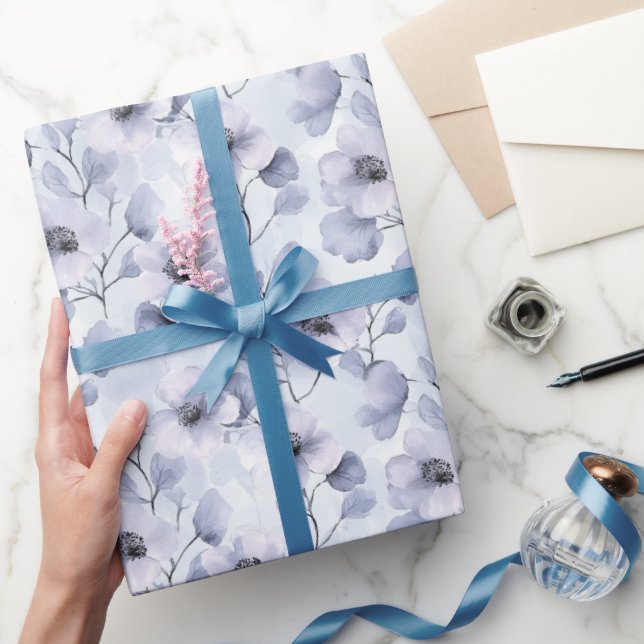 Papier Cadeau Jolies Fleurs Violettes (Cadeaux)