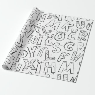 Papier Cadeau jolies lettres alphabétiques motif