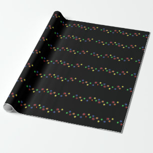 Papier Cadeau Jolies lumières de Noël sur l'arrière - plan noir