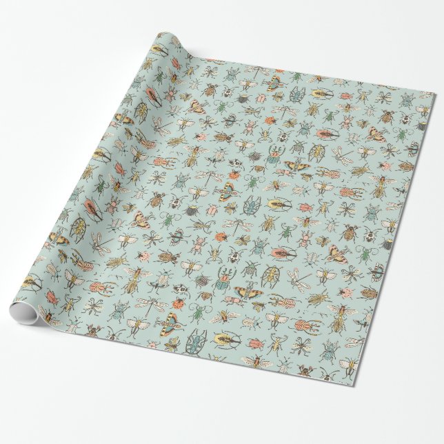 Papier Cadeau Jolies petites insectes par Cooper et Craft (Déroulé)