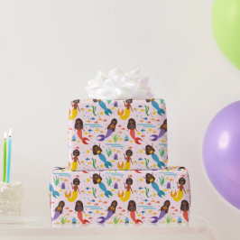 Papier Cadeau Jolies sirènes afro-américaines Vagues Étoile de m