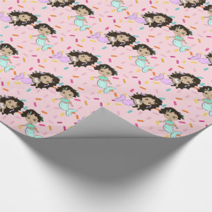 Papier Cadeau Jolies sirènes et bonbons écharpes enveloppes cade