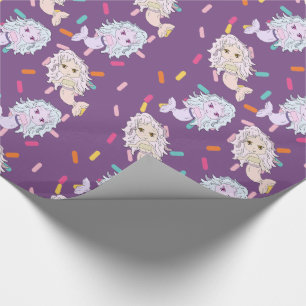 Papier Cadeau Jolies sirènes et bonbons écharpes enveloppes cade
