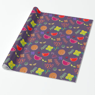 Papier Cadeau Jolies tulipes et fleurs envelopper cadeau