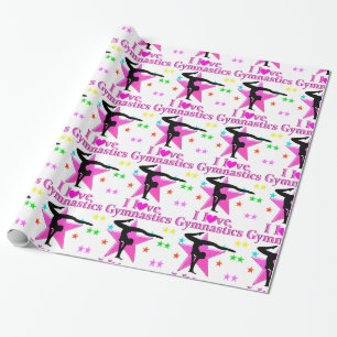 PAPIER CADEAU JOLIMENT ROSE J'AIME LE DESIGN GYMNASTIQUE