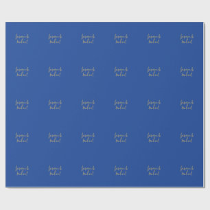 Papier Cadeau Jolis Noms De Couple De Calligraphie Chic Bleu Et 