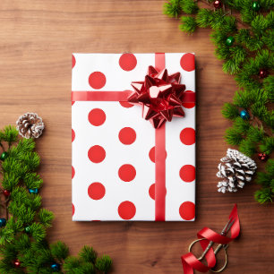Papier Cadeau Jolis points rouges et blancs