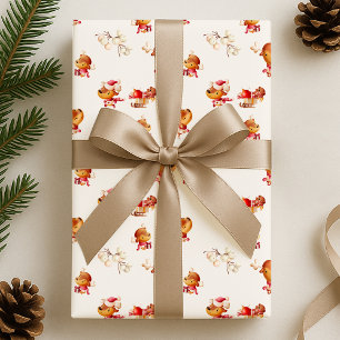 Papier Cadeau Jolis rennes de vacances