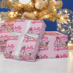 Papier Cadeau Jolly & Caféiné Café Noël Rétro Tendance