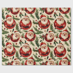 Papier Cadeau Jolly Père Noël Festive Ornements Délice