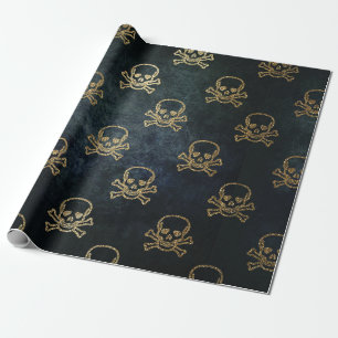 Papier Cadeau Jolly roger paresseux de pirates sur Arrière - pl
