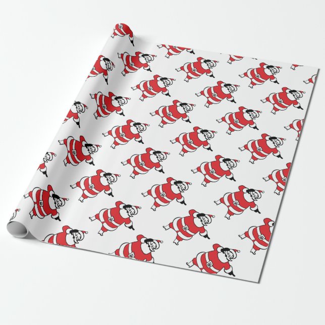 Papier Cadeau Jolly Santa Claus appelle Reindee à Noël (Déroulé)