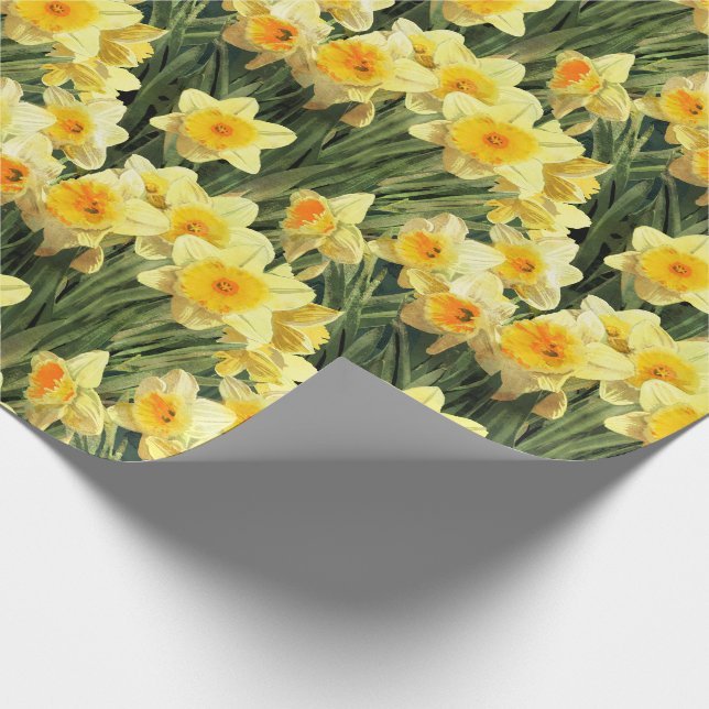 Papier Cadeau Jonquilles jaunes de ressort (Coin)