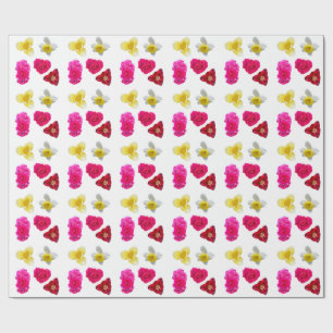 Papier Cadeau Jonquilles, Tulipes et Roses