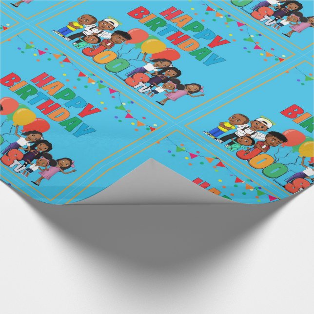 Papier Cadeau JOOLS TV ®️ papier d'enveloppement bleu (Coin)