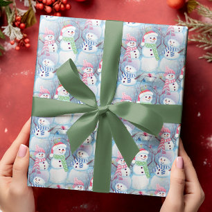 Papier Cadeau Jote Artsy Funny Noël Fêtes Motif des neiges