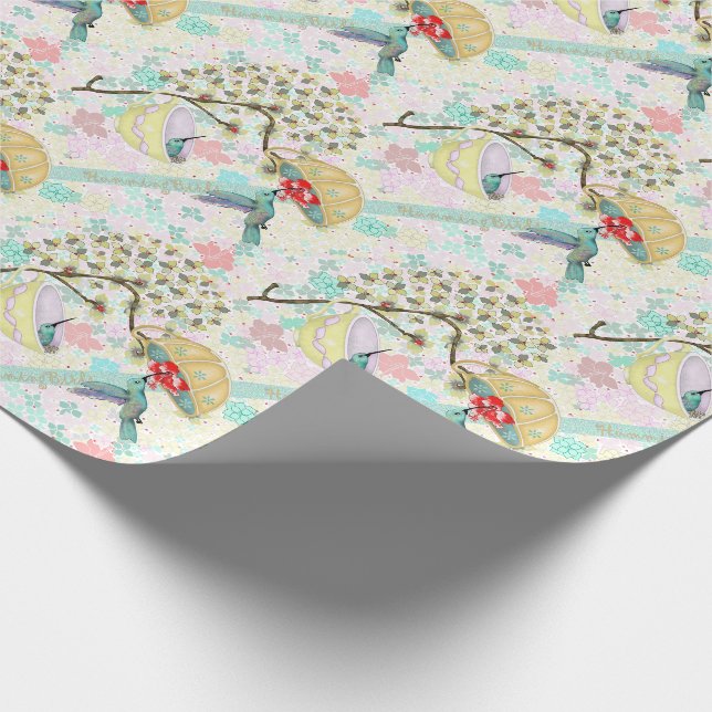 Papier Cadeau Jote Hummingbirds Teacup Floral Garden (Coin)