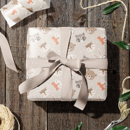 Papier Cadeau Jote Motif d'animaux de bois