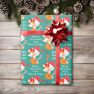 Papier Cadeau Jote Père Noël Fox Noël personnalisé