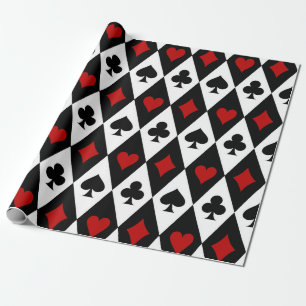 Papier Cadeau Jouer des combinaisons de cartes en noir et blanc