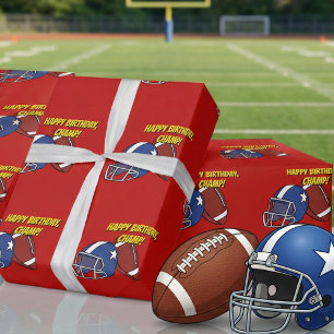 Papier Cadeau Jouer Red American Football Sport Joyeux anniversa
