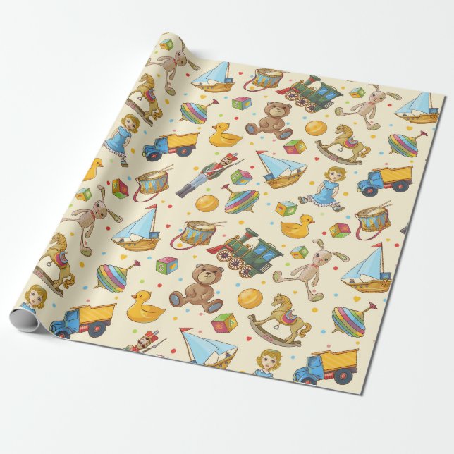 Papier Cadeau Jouets vintages (Déroulé)