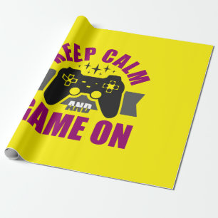 Papier Cadeau Joueur Cadeau Gardez Le Calme Jeux Sur