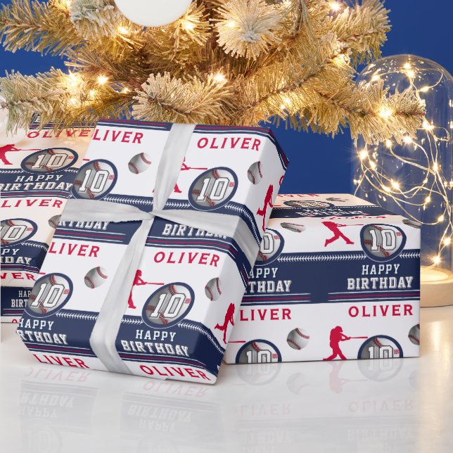 Papier Cadeau Joueur de baseball Ball Jeu d'anniversaire à thème (Vacances)