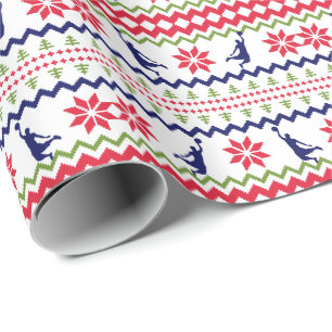 Papier Cadeau Joueur de basket-ball de style nordique Noël