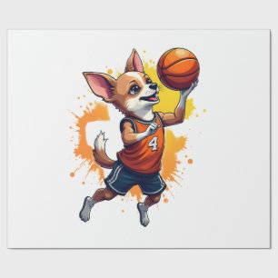 Papier Cadeau Joueur de basketball Chihuahua Sport Dunk Copie
