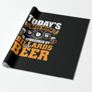 Papier Cadeau Joueur de billard   Aujourd'Hui Billard Et Bière