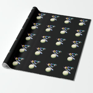 Papier Cadeau Joueur de billard Billard Balls Cue Snooker