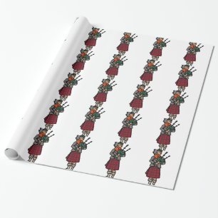 Papier Cadeau Joueur de cornemuse écossais