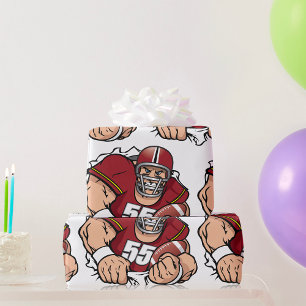 Papier Cadeau Joueur de football américain à la force