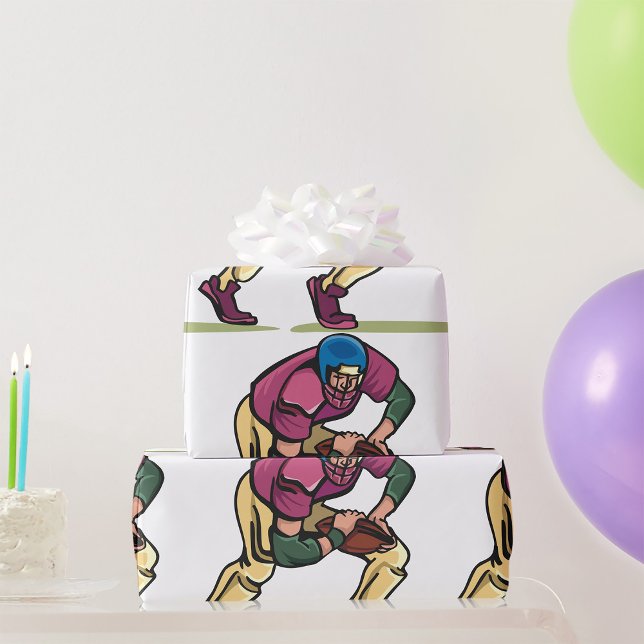 Papier Cadeau Joueur de football Gridiron (Créateur téléchargé)