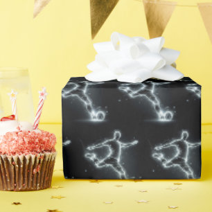 Papier Cadeau Joueur De Football Sur Noir