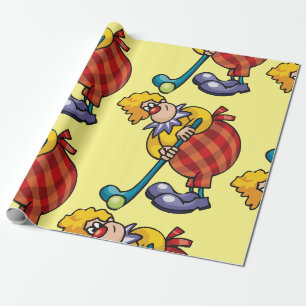 Papier Cadeau Joueur de hockey clown comique