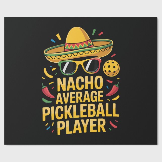 Papier Cadeau Joueur de pickleball moyen nacho (Plat)