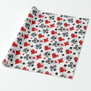 Papier Cadeau Joueur de poker Joueur de cartes de jouer costumes