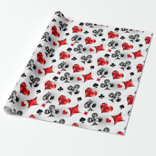 Papier Cadeau Joueur de poker Joueur de cartes de jouer costumes