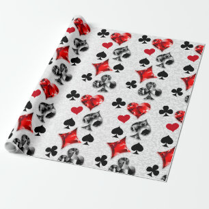 Papier Cadeau Joueur de poker Joueur de cartes de jouer costumes