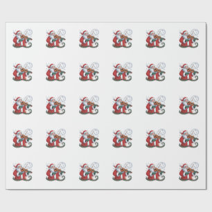 Papier Cadeau Joueur de violon Santa violoniste Musique de Noël 